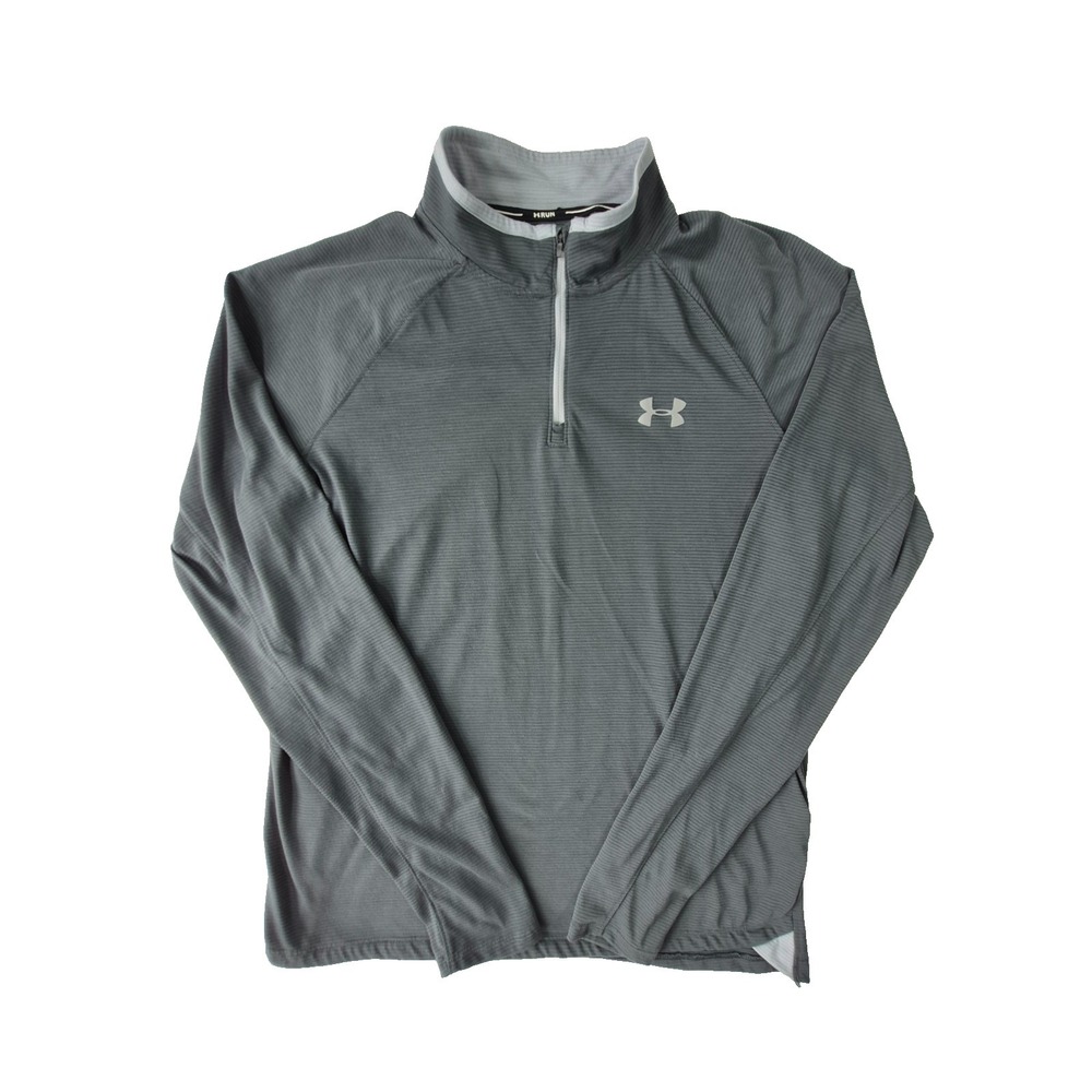 Under Armour HeatGear 1/4 Zip Pullover Mens Large Gray Fitted Running Shirt